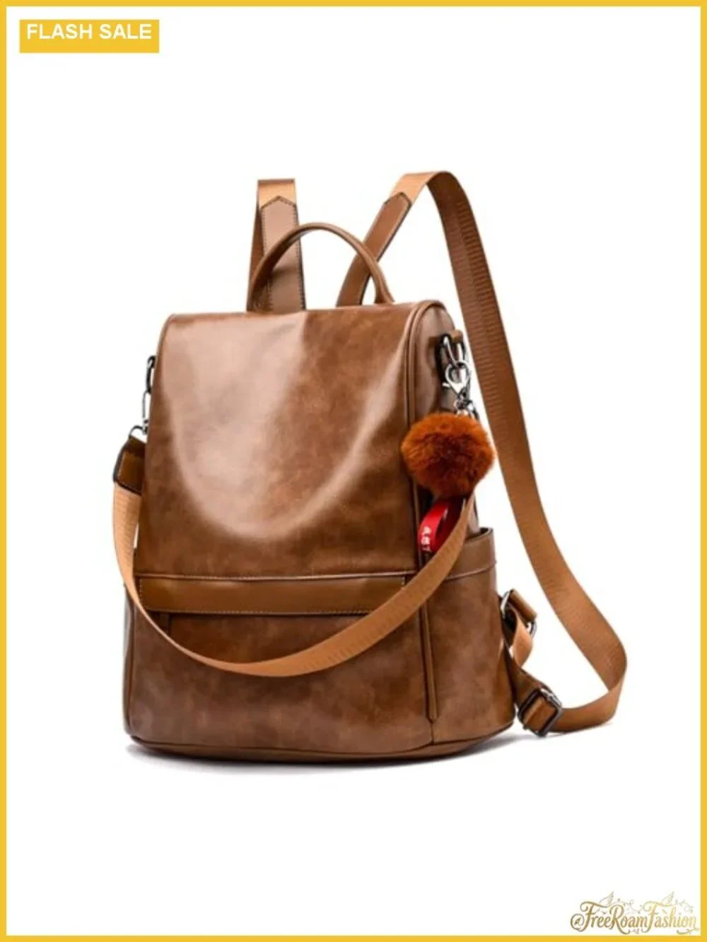 Women's PU Leather Backpack Purse Anti-theft 3-in-1 Laptop Travel Bag